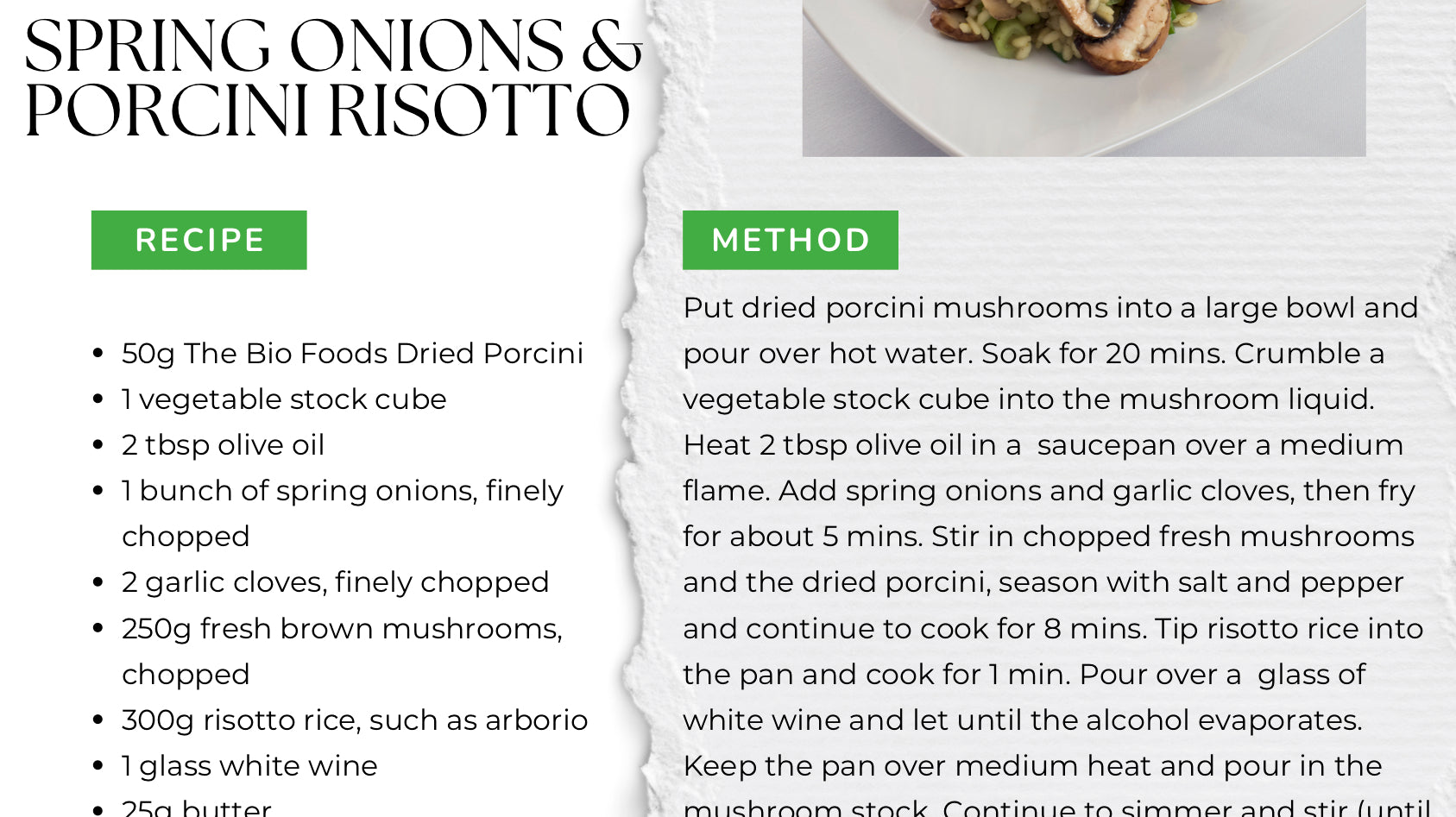 Spring Onions & Porcini Risotto