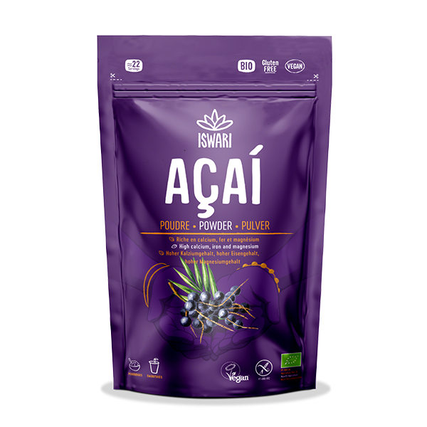 Organic Açaí Powder in glass jar – Amazon superfruit. Avaialble at The Bio Foods.