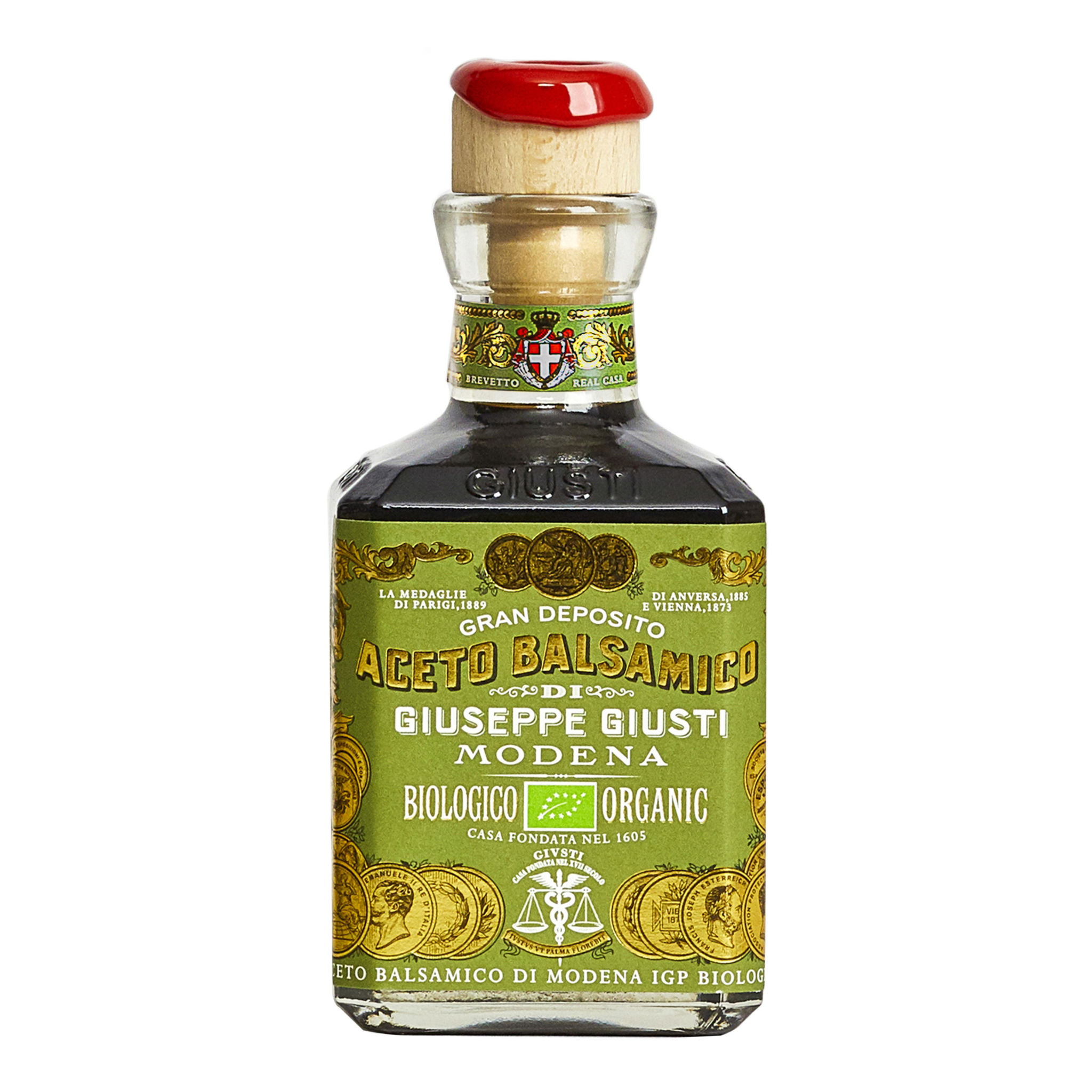 Giusti Balsamico – high-quality Italian balsamic vinegar in elegant bottles 250ml. Certified organic collection. 3 Gold medals.