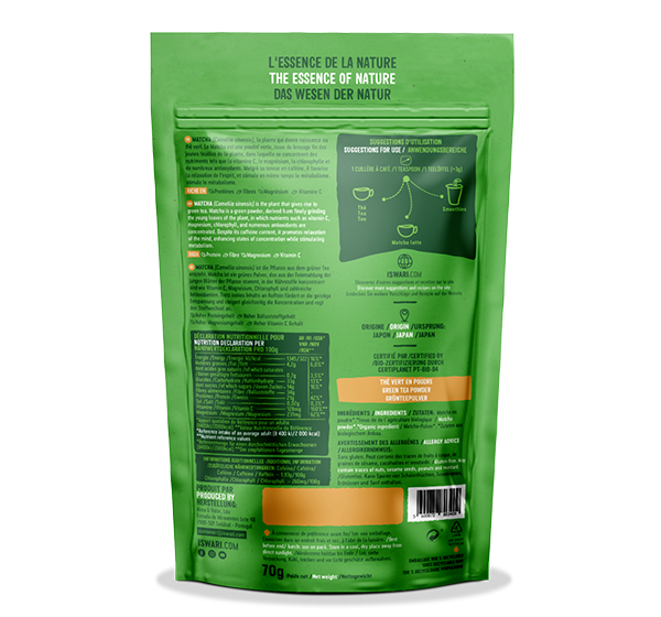 Vibrant green organic matcha powder from Japan, rich in antioxidants, vitamin C, and magnesium