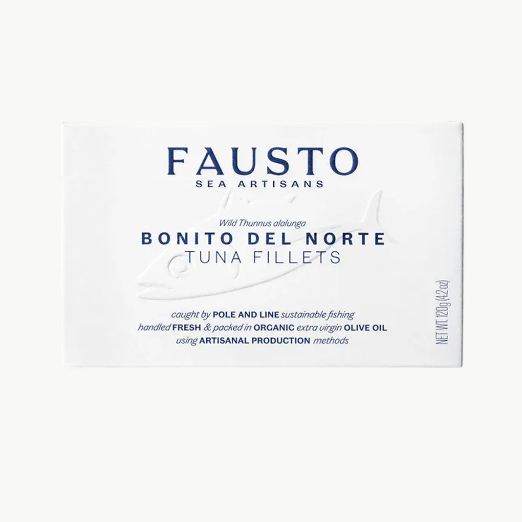 Sustainably caught Bonito del Norte tuna fillets in organic olive oil