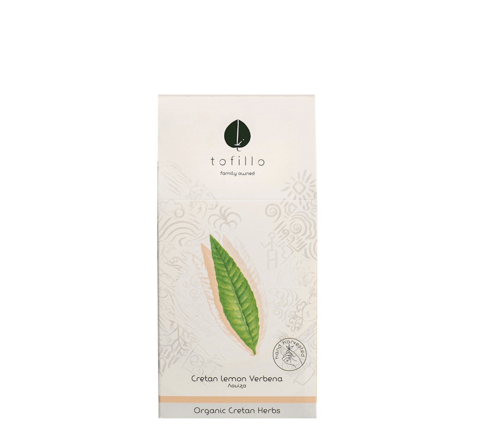 Elegant package of certified organic lemon verbena tea available at The Bio Foods shop.