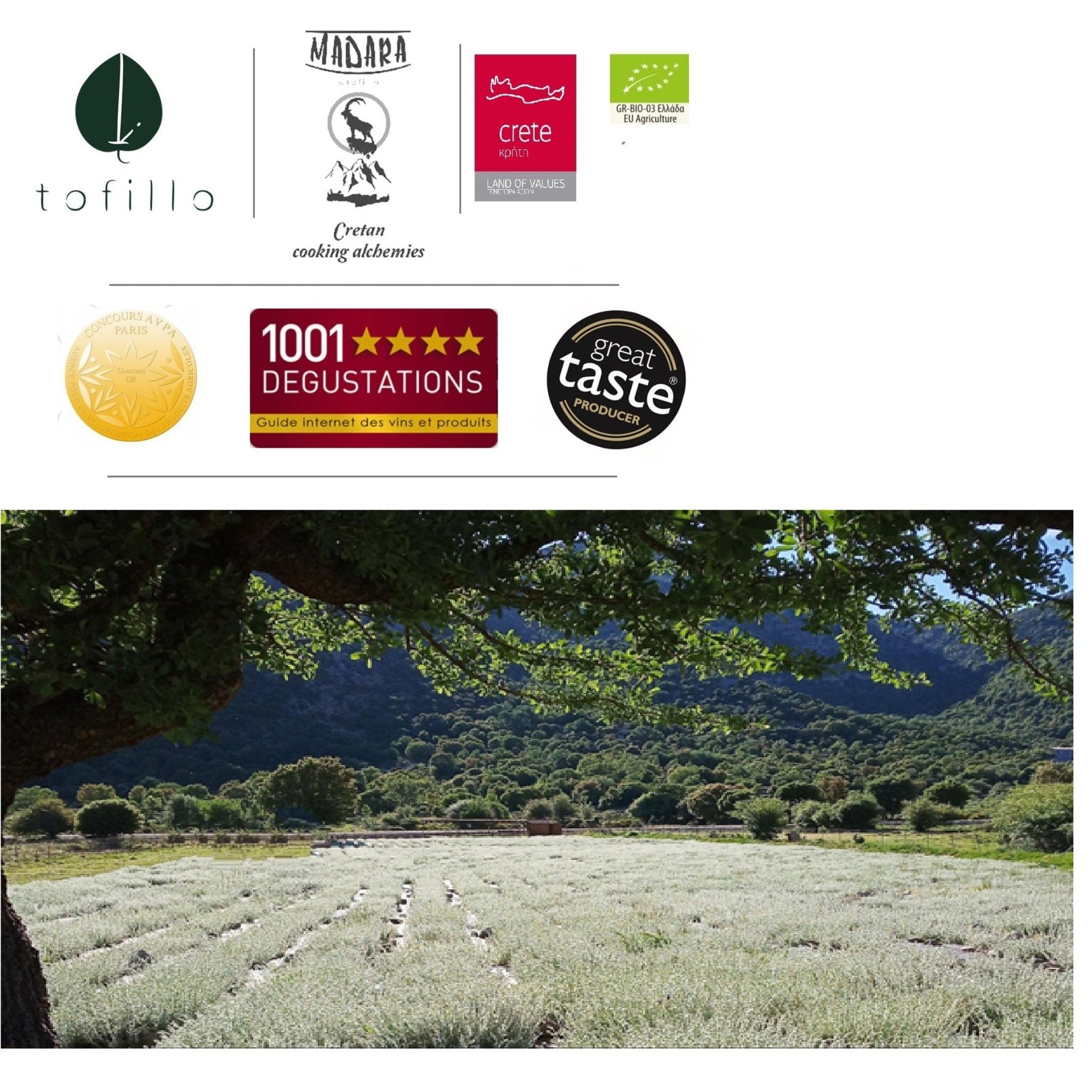 Organic Malotira Tea from Tofillo, Crete avaialble at The Bio Foods. Great taste award.
