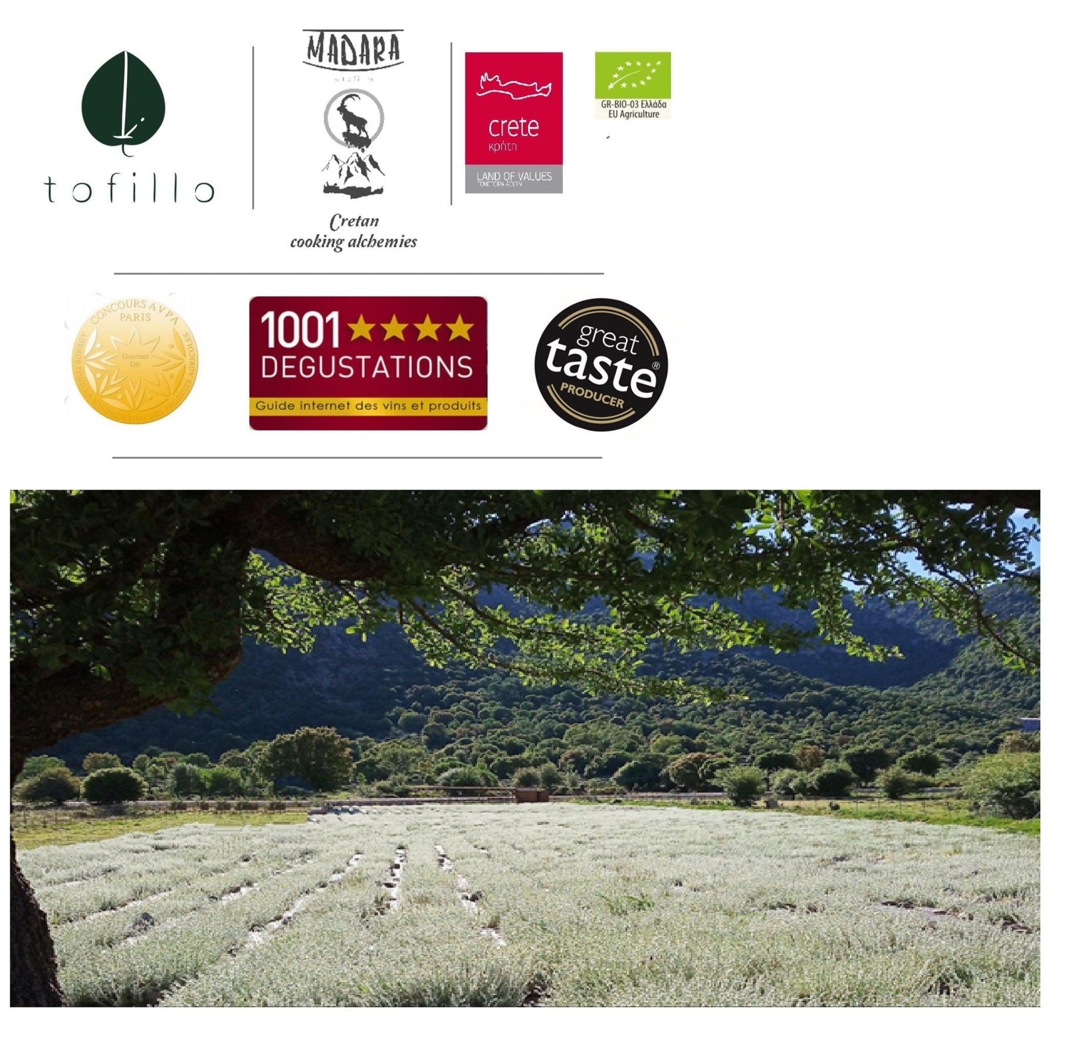 Organic Malotira Tea from Tofillo, Crete avaialble at The Bio Foods. Great taste award.