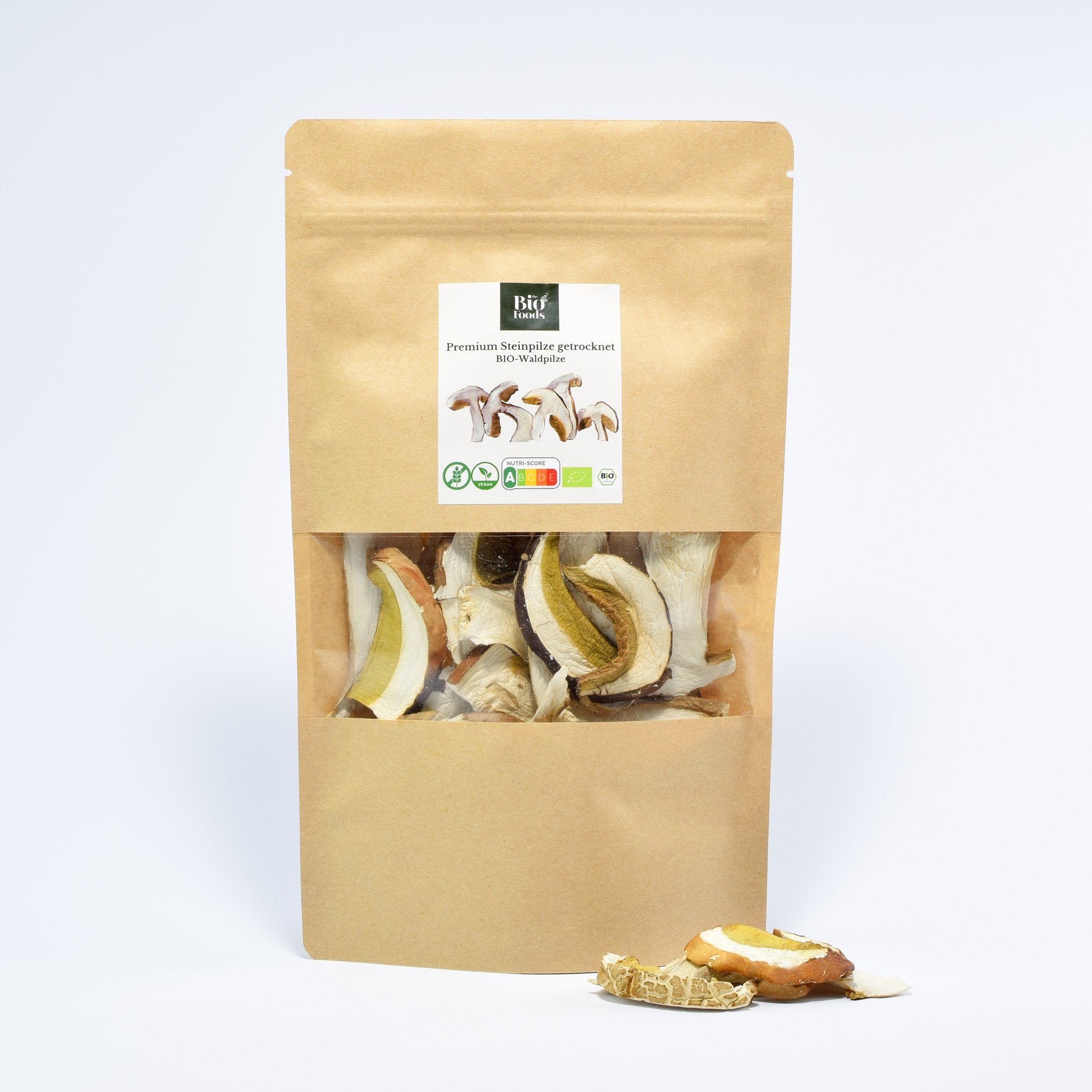 A package of Organic Premium Dried Porcini mushrooms - The Bio Foods