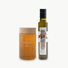 Organic Cretan thyme honey jar with Biolea orange infused olive oil gourmet Mediterranean bundle